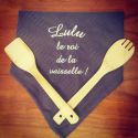 Torchon de cuisine Brodé (message perso, logo et couleur au choix)