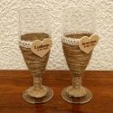 Flute à champagne personnalisée pour mariage thème champetre
