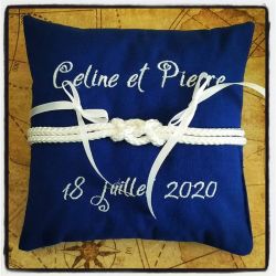 Mariage En Bleu Coussin Mariage